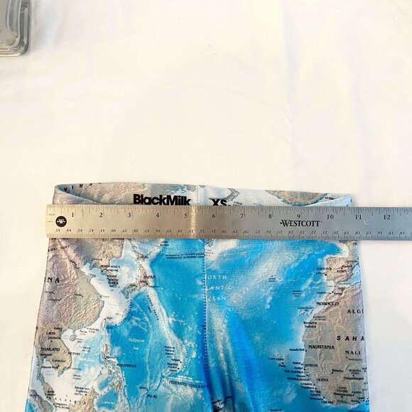 Black Milk World Map Geography AOP Print Leggings Blue Tumblr - Size XS - Picture 6 of 8